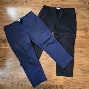 Charter Club 14P (2) Pull-On Ankle Pants Black & Navy Blue